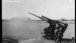 British antiaircraft guns defend England from V1 flying bombs 1944 [upl. by Dominy758]