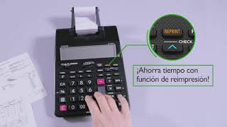 Calculadora de escritorio con impresora CASIO HR100RCBK [upl. by Alolomo792]