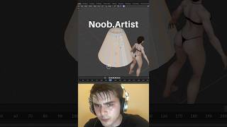 Noob vs Pro artist animating a skirt blendertutorial blender blendercommunity blender3d b3d [upl. by Franzen]