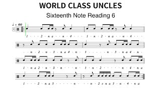 Sixteenth Note Reading 6 Rhythm training score drum sheet [upl. by Heady844]