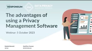 Webinar  The Advantages of Using A Privacy Management Software  with Responsum [upl. by Darees]