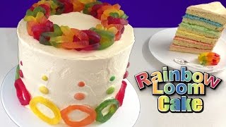 Rainbow Loom Band Cake HOW TO COOK THAT Ann Reardon [upl. by Marras130]