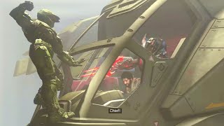 HALO INFINITE  Master Chief Tries To Save The Pilot From Jega Rdomnai Scene [upl. by Ytteb601]