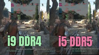 Intel 12900k ddr4 vs i5 12600k ddr5 [upl. by Nauqes]