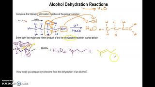 Dehydration of Alcohols Elimination Forms Alkenes [upl. by Kauslick]