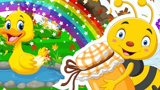 Honey Bees  Five Little Ducks Animal Nursery Rhymes amp Songs for Kids  Five Little Ducks Poem [upl. by Eedna759]