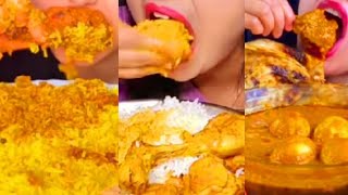 MUKBANGERS TINA FOODIE JD SUTAPAS ASMR  ASMR 《DESI FOOD》CHICKEN MUTTON EGG COMPILATION [upl. by Nyladgam]