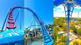 Every Roller Coaster at SeaWorld Orlando Pipeline Edition Front Seat POV 4K [upl. by Aerehs]