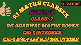 CLASS 7 CH1 INTEGERS EX1BQ4 AND Q5 SOLUTIONS RS AGARWAL MATHS BOOK👈👈 📚📚videoeducation [upl. by Brunn705]