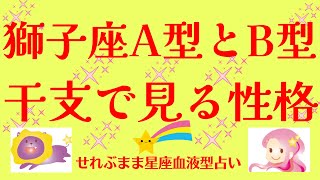 星座×血液型と干支で見る性格 獅子座A型、B型編 星座占いと血液型占いでわかる 性格とあの人との相性 せれぶまま星座血液型占い [upl. by Augy768]