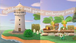 lighthouse and secret picnic area speed build  animal crossing new horizons [upl. by Aihsenak938]