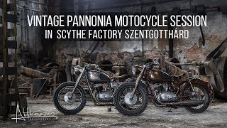 Vintage Pannonia Motorcycle session in the magnificent old scythe factory Szentgotthárd [upl. by Fulvia]