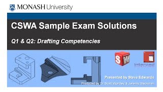 SolidWorks CSWA Practice Exam Solutions Part 2 Q1 2 amp 3 Drafting Competencies [upl. by Trow394]