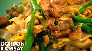 EggFried Rice Noodles with Chicken  Gordon Ramsay [upl. by Roleat]