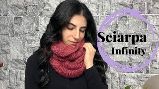 Tutorial Sciarpa Infinity ai Ferri  Mille Creazioni [upl. by Cavit432]