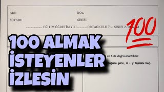 7Sınıf Matematik 2Dönem 1Yazılı [upl. by Weissman]