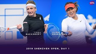 Timea Bacsinszky vs Maria Sharapova  2019 Shenzhen Open Day 1  WTA Highlights [upl. by Ardnuhsed]