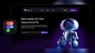 Making a Ai landing page Website UI Design in Figma [upl. by Esinev]