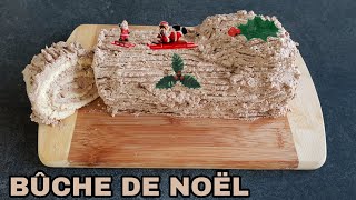 COMMENT FAIRE UNE BÛCHE DE NOËL ET SA CRÈME AU BEURRE  recette Prez K facile [upl. by Pinebrook]