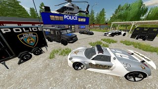 Finding Lamborghini Police Cars in Abandoned Police Station  Farming Simulator 22 [upl. by Trbor]