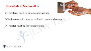 Transfer by Ostensible Owner Section 41 l Transfer of Property Act 1882 [upl. by Faydra]