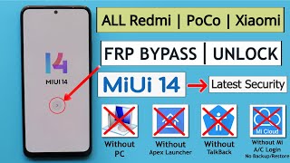 BOOM  All RedmiPocoXioami Miui 14 Latest Security Frp BypassUnlock  Without Second Space 2023 [upl. by Nura812]