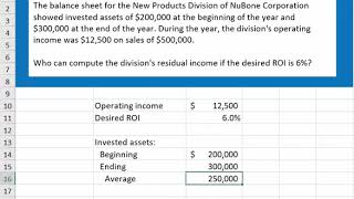 Residual Income Example [upl. by Clabo]