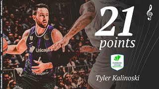 Tyler Kalinoski 21 PTS  Player Highlights  UNI v PTKM  BasketballCL 202425 [upl. by Aihsemek]