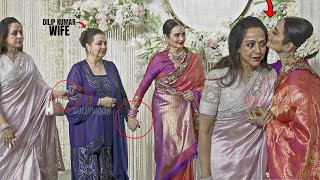 Rekha Saira Banu and Hema Malini Priceless Moment at Aamir Khan’s Daughter Reception [upl. by Nickey]