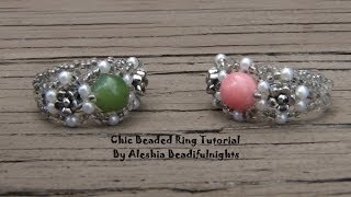 Chic Beaded Ring Tutorial [upl. by Ahtelrac]