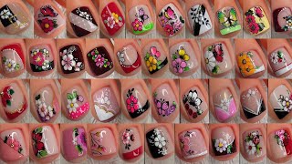 40 RECOPILACIÓN DE MODELOS DE UÑAS VARIADOS  Diseños de uñas 💅 🦶😍 [upl. by Ardeid]