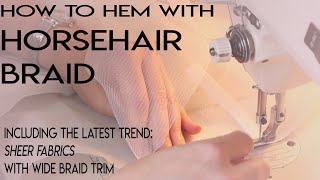 How to sew horsehair braid hem 4 inch 1 inch 12 in hems on a wedding gown [upl. by Lishe]