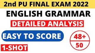 2nd PUC FINAL EXAM 2022  Easily score 48 Marks in grammar edusumit [upl. by Esenej]