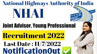 NHAI Joint Advisor Recruitment 2022  NHAI Young Professional Vacancy 2022  How to Fill NHAI Form [upl. by Laaspere819]