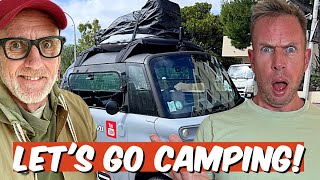 Buying Our FIRST TENT And CAMPING On French Riviera In Tiny Citroen Ami⛺️🚙🇫🇷 [upl. by Nosmas]