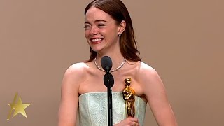 Emma Stone Says Oscars Dress Got Fixed Before Press Room Intv [upl. by Aicylla]