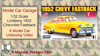 Model Car Garage  Lindberg 132 Scale 1952 Chevrolet Fastback  A Model Car Unboxing Video [upl. by Enelime]