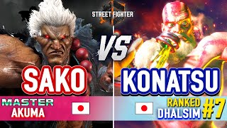 SF6 🔥 Sako Akuma vs Konatsu 7 Ranked Dhalsim 🔥 SF6 High Level Gameplay [upl. by Major]