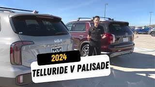 2024 Kia Telluride vs 2024 Hyundai Palisade A Deep Dive Comparison amp Review [upl. by Grant]