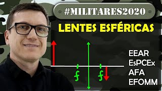 LENTES ESFÉRICAS  EEAR  ESPCEX AFA  EFFOMM  ÓPTICA  MILITAR2020  AULA 45 [upl. by Odilo201]