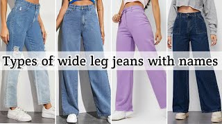 Types of wide leg jeans with names • Wide jeans for girls and women • STYLE POINT [upl. by Eilloh577]