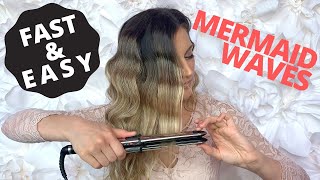 HOW TO FAST MERMAID HAIR WAVES using FLAT IRON [upl. by Irac508]