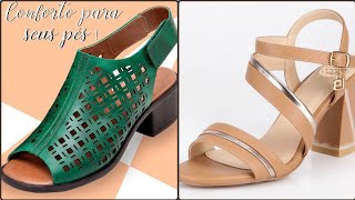 Muy Hermosos Diseños De Sandalias Con Plataforma De VeranoNew Arrival Leather Block Heeled Sandals [upl. by Nolak]