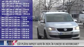 Cât plătim impozit auto în 2024 în funcție de motorizare [upl. by Hayyikaz]