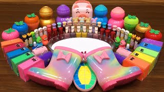 Mixing makeup clay and more into GLOSSY slimeRelaxing Satisfying Slime Video 68 [upl. by Guarino]