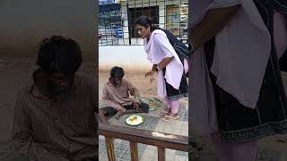 Handicapped old person suffering with hunger on road side so I helped helping food [upl. by Nisbet]