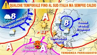 METEO NUOVA SETTIMANA AUMENTANO I TEMPORALI ANCHE AL CENTROSUD CON CALDO PROTAGONISTA SULLITALIA [upl. by Ilagam]