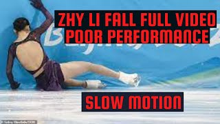 Zhu Yi falls FULL VIDEO SLOW MOTION Olympic debut for China Beijing Winter Olympics [upl. by Sandstrom234]