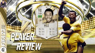 THE BEST ICON STRIKER IN FIFA 23 🤩 98 PRIME ICON PELE PLAYER REVIEW  Fifa 23 ultimate team [upl. by Tobye422]