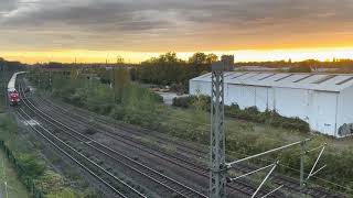 Sonnenuntergang und schwer arbeitende MAK Diesellok vor langem Kesselwagenzug in Ratingen [upl. by Eneleahcim]